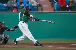 Center fielder B.J. Boyd hits a triple off the right field wall to leadoff the first inning in Paly's CCS semifinal loss against Valley Christian High School. &nbsp;Boyd would score from third base a play later on a Jack Witte groundout to give the Vikings an early 1-0 lead.